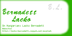 bernadett lacko business card